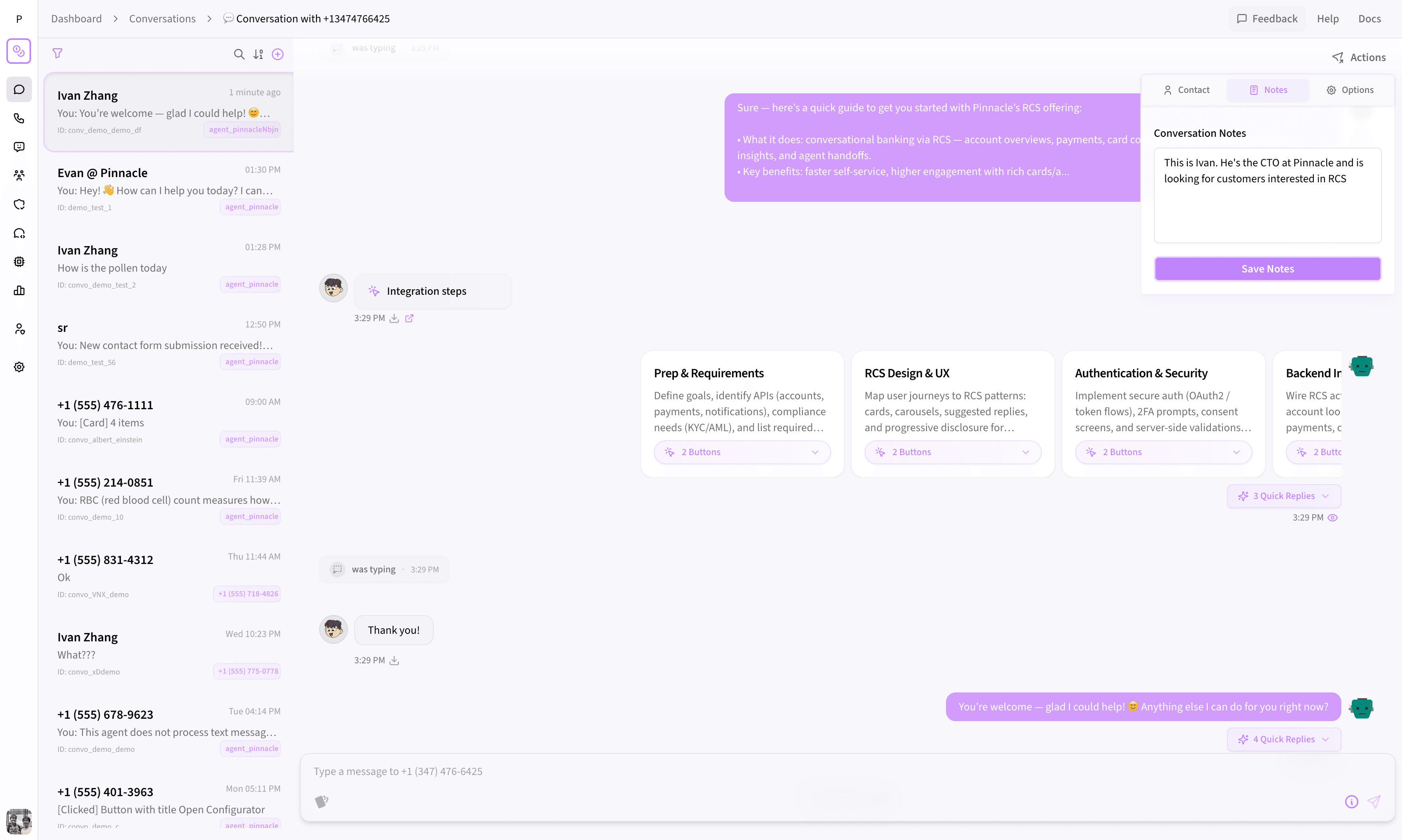 Save and share notes on any contact so your whole team stays in context.
