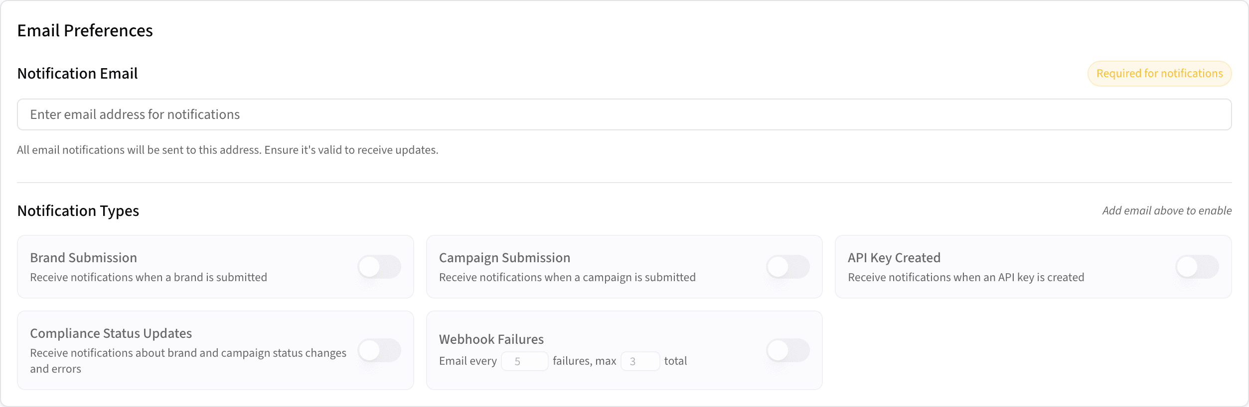 Configure webhook failure notifications to catch endpoint issues before they become silent outages.